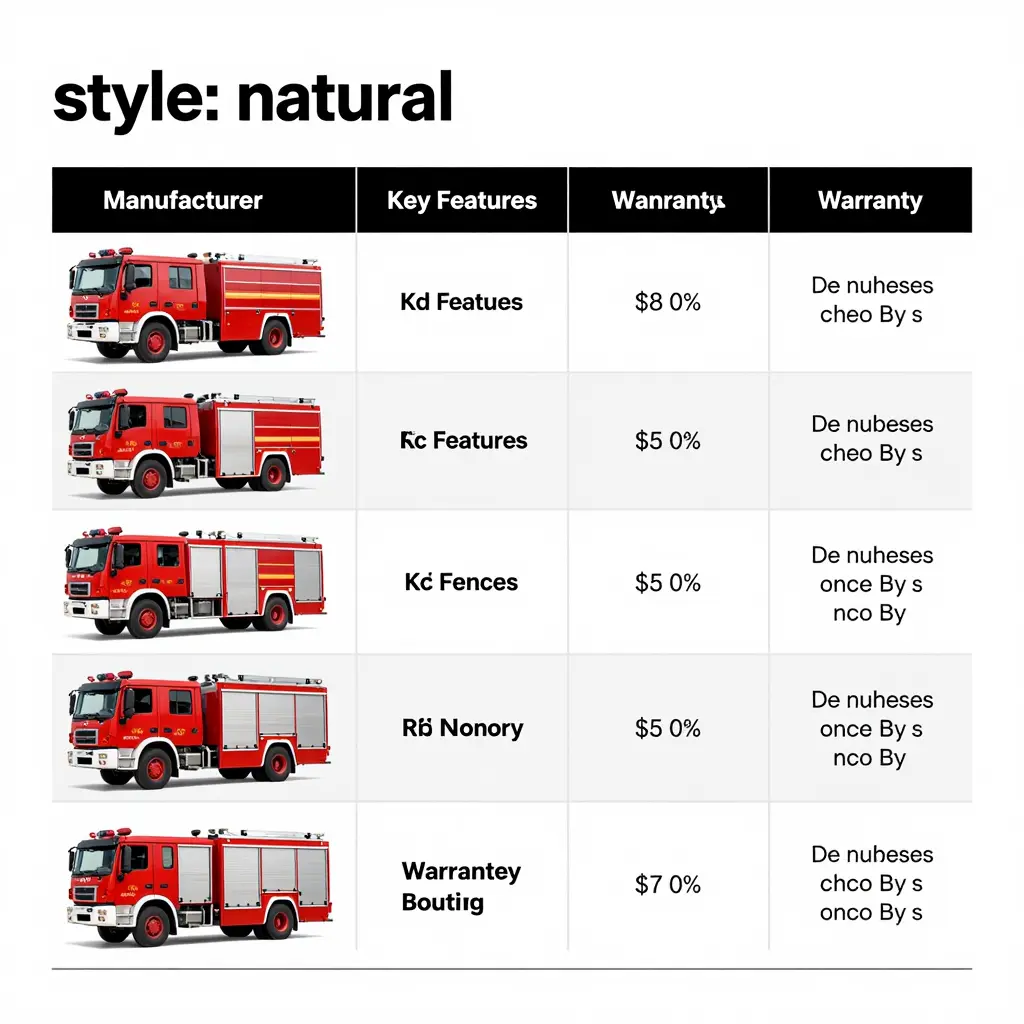 Fire Truck Comparison Table