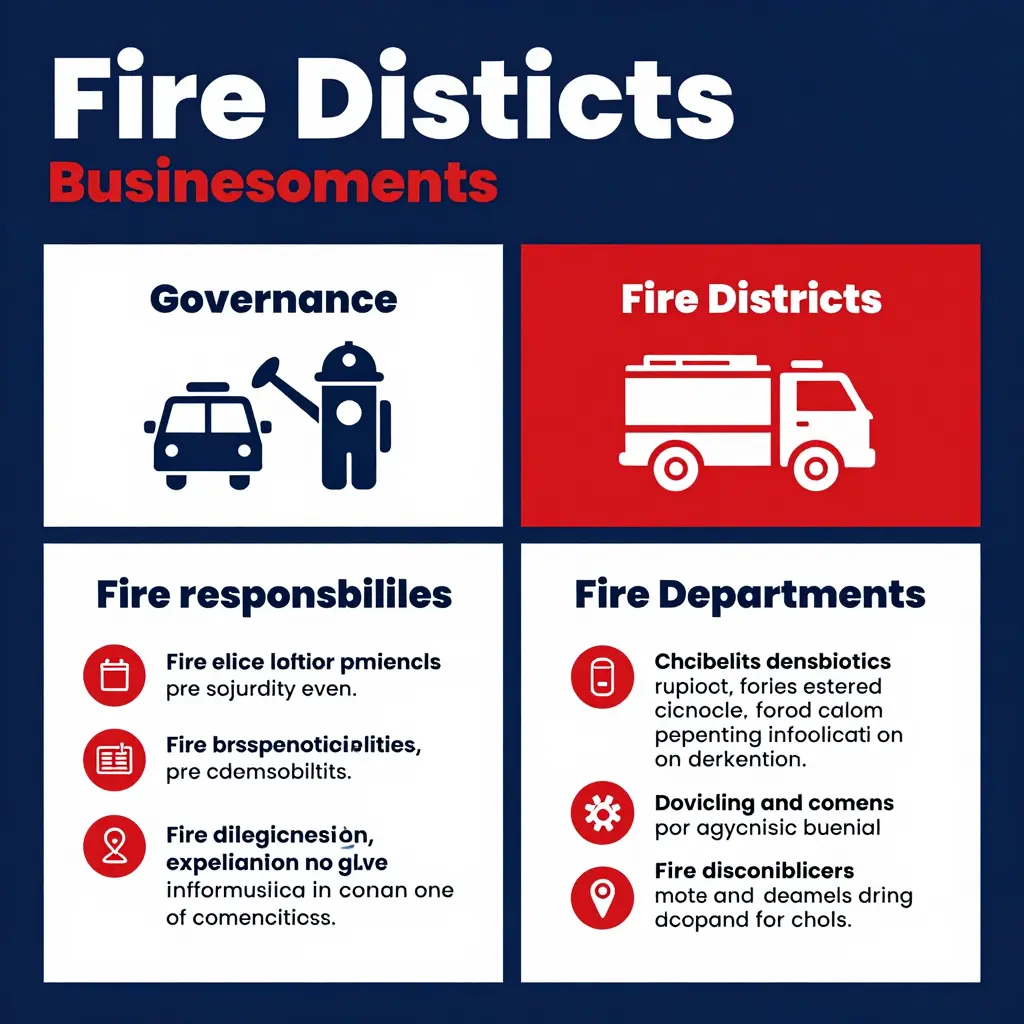 Infographic showing differences between fire districts and fire departments